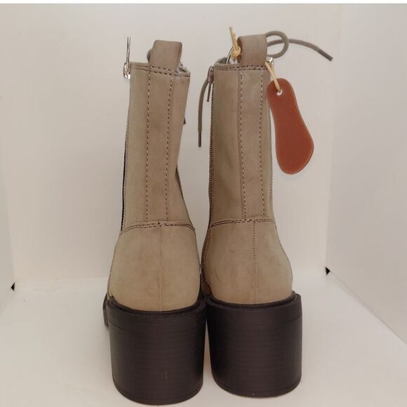 MIA Women's Beige Lace-Up Chunk Heel Boots - Size 8 NWT - Picture 5 of 7